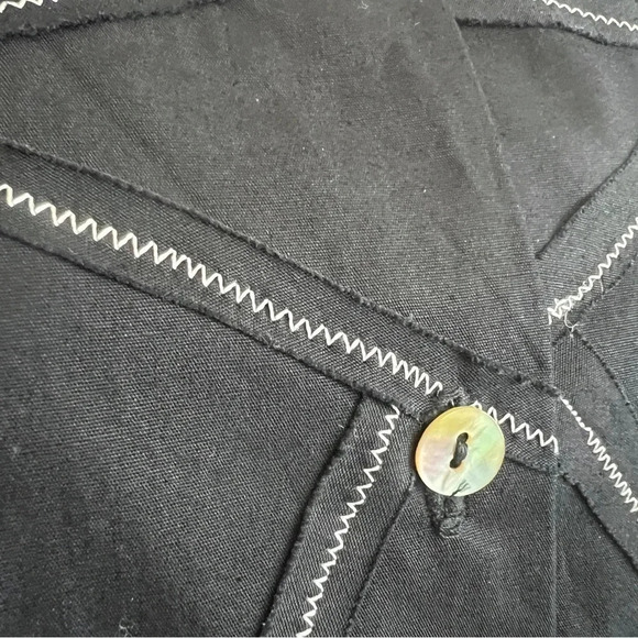 PONG POCO LTD 3/4 Sleeve Black White Collared Button Up Blouse - Size XL - Picture 6 of 9